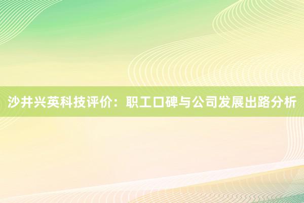 沙井兴英科技评价：职工口碑与公司发展出路分析